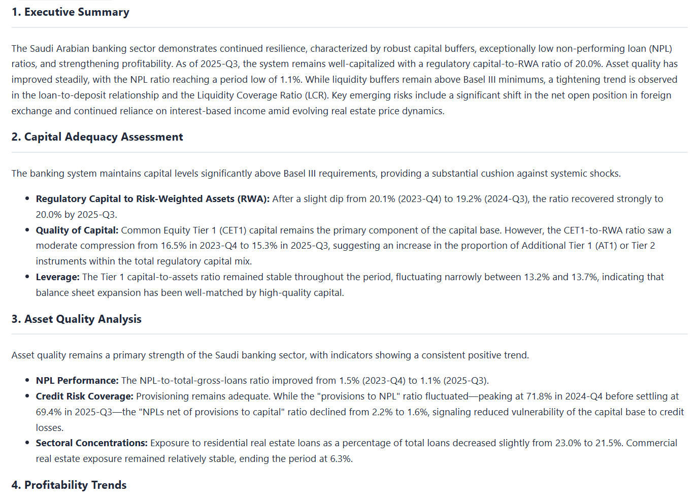 Banking sector AI analysis
