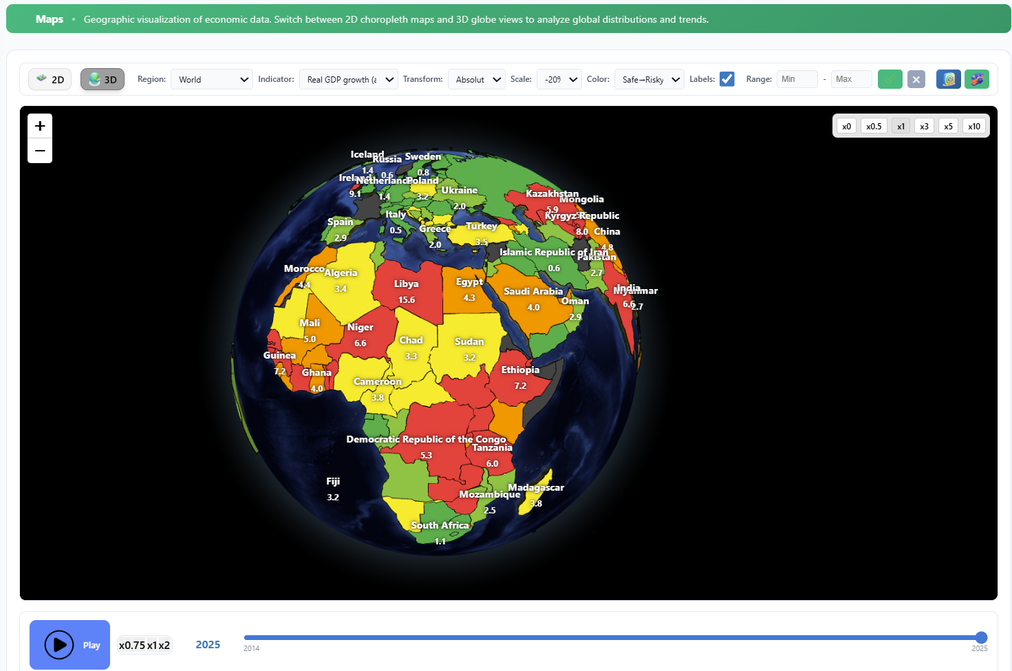 3D Globe map